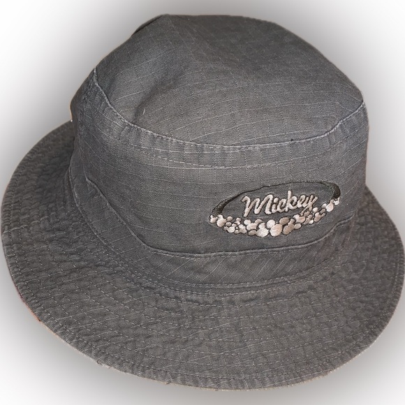 Disney Mickey Mouse Reversible Bucket Beach Hawaiian Hat Vintage Y2K 90s - Picture 1 of 6
